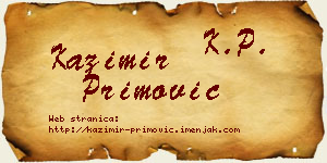 Kazimir Primović vizit kartica